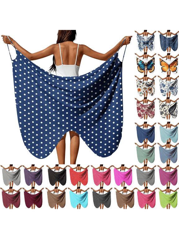 Butterfly Swimsuit Coverups for Women Trendy Adjustable Straps Backless Sarong Lightweight Printed Beach Cover up Wrap Dress,Sizes S-5XL