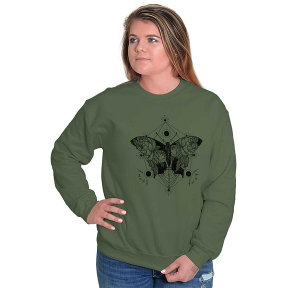 Butterfly Symbolism Spirit Animal Women Plus Size Crewneck Sweatshirt Brisco Brands 4X