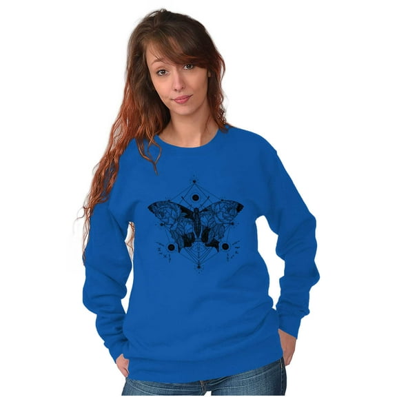 Butterfly Symbolism Spirit Animal Women Plus Size Crewneck Sweatshirt Brisco Brands 5X