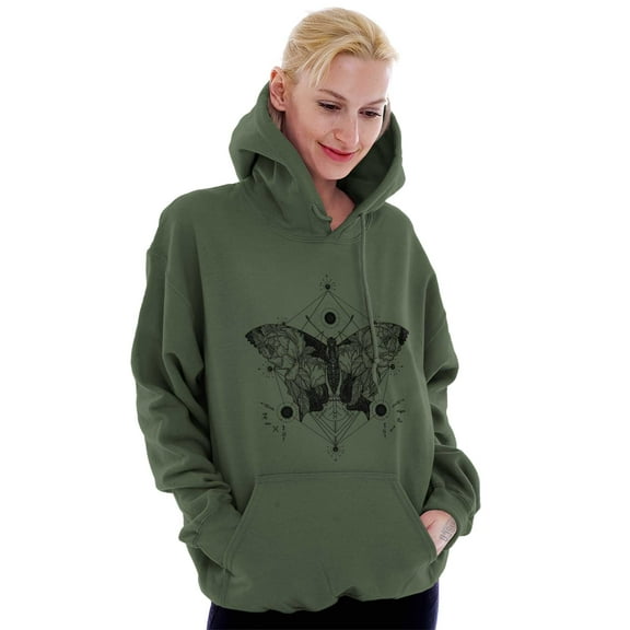 Butterfly Symbolism Spirit Animal Women Plus Size Graphic Pullover Hoodie Brisco Brands 2X