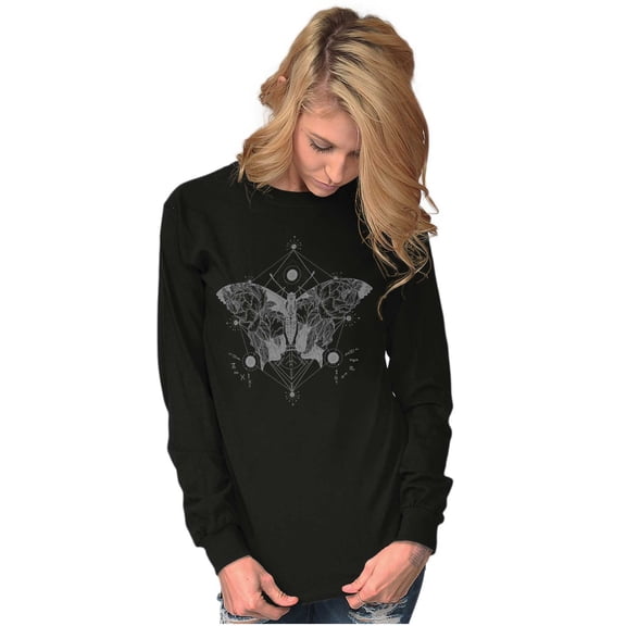 Butterfly Symbolism Spirit Animal Women Plus Size Long Sleeve Graphic Tee Brisco Brands 2X