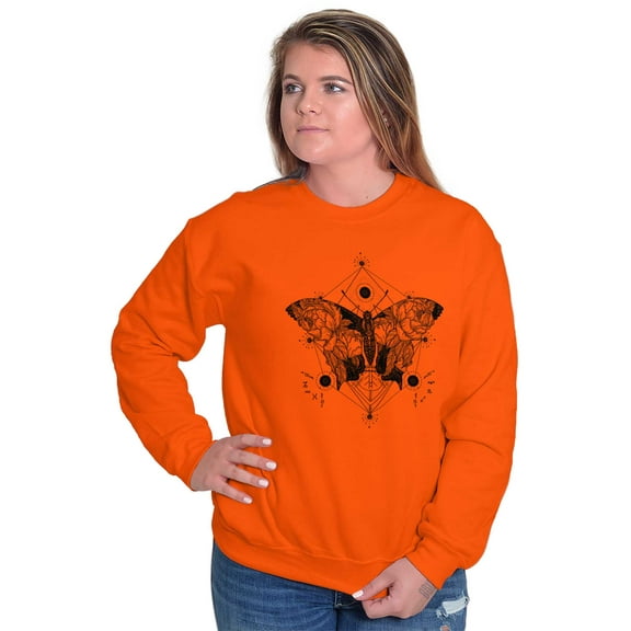 Butterfly Symbolism Spirit Animal Women Plus Size Crewneck Sweatshirt Brisco Brands 3X