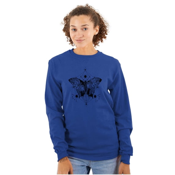 Butterfly Symbolism Spirit Animal Women's Long Sleeve T Shirt Brisco Brands S