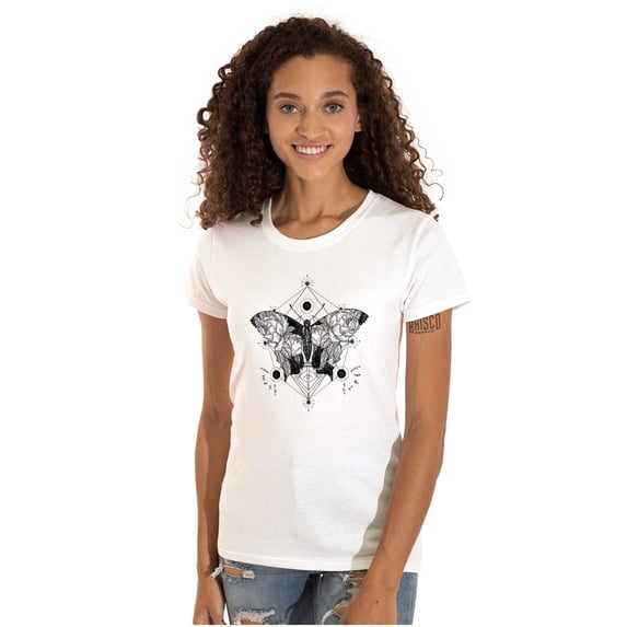 Butterfly Symbolism Spirit Animal Womens Slim Fit Graphic Tee Brisco Brands X