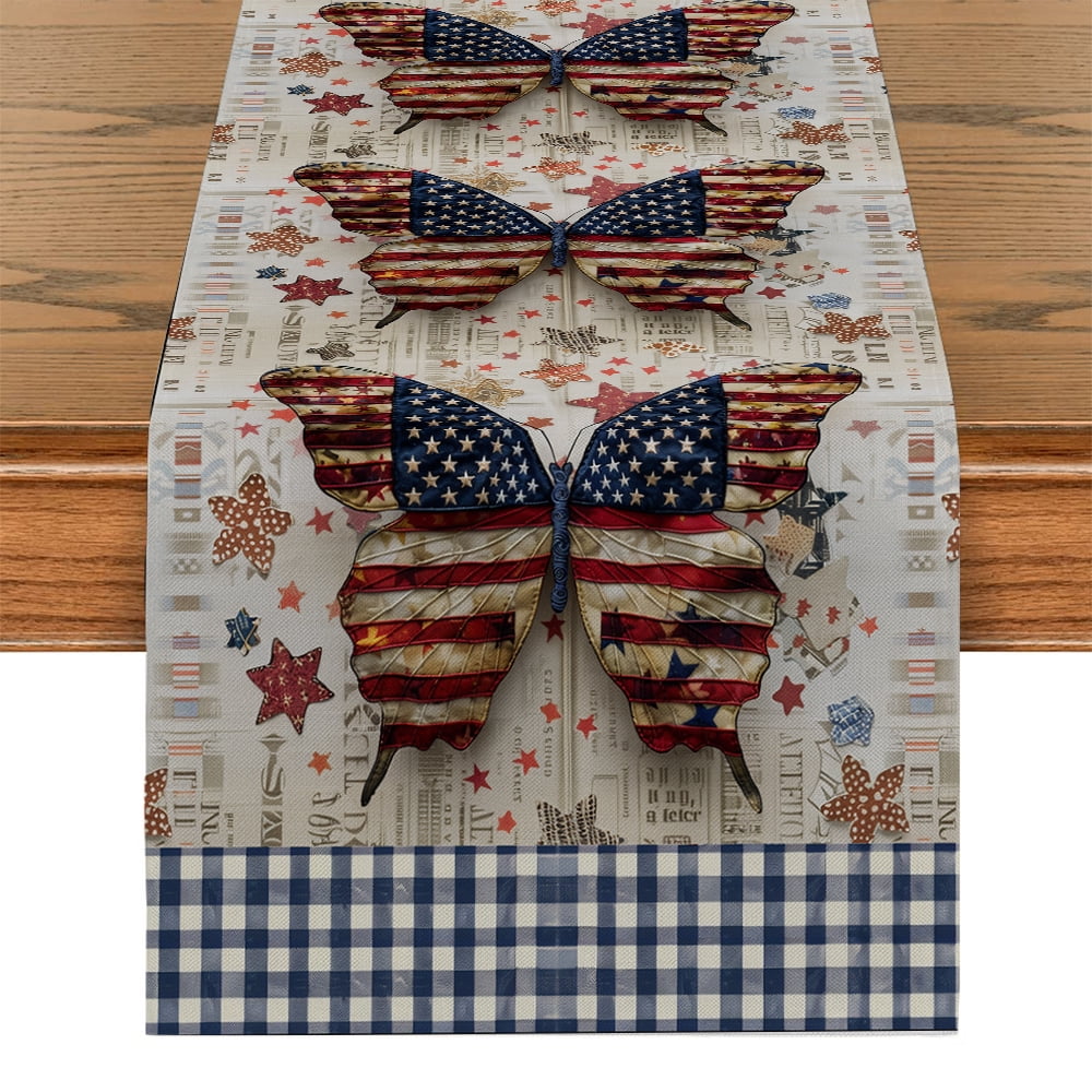 Butterfly Table Runners for Dining Table Runner ration Independence Day ...