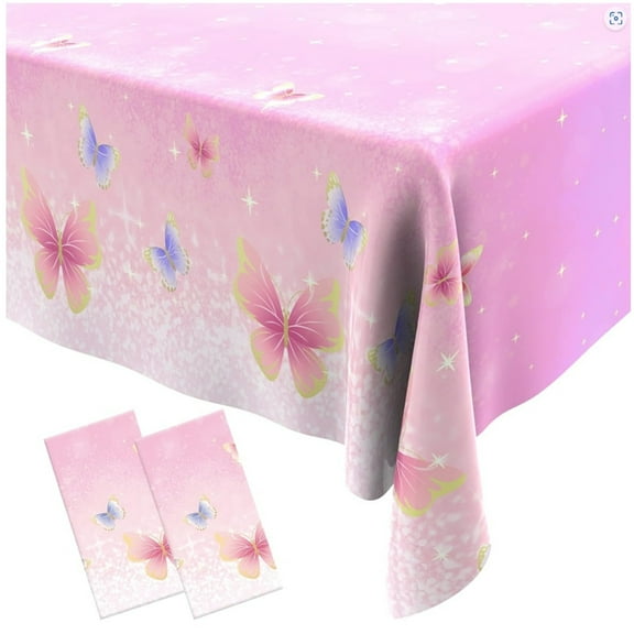 Butterfly Tablecloth 2 Pack Pastel Plastic Tablecloth Butterfly Table Cloth Disposable Butterflies Table Cover for Butterflies Baby Shower D ration Spring Theme Birthday Party Supplies 108 x 54 Inch