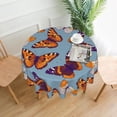 thumbnail image 1 of Butterfly Tablecloth Round Table Cloths 60 Inch Wrinkle Resistant Picnic Table Covers Washable Polyester for Holiday Kitchen Party Picnic, 1 of 6