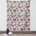 thumbnail image 1 of Butterfly Tapestry, Sixties and Seventies Inspired Complex Image with Floral Elements and Butterflies, Wall Hanging for Bedroom Living Room Dorm Decor, 40W X 60L Inches, Multicolor, by Ambesonne, 1 of 5
