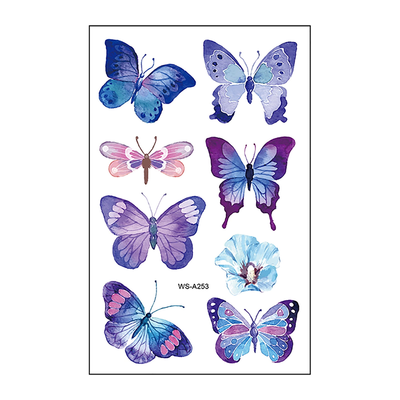 Butterfly Temporary Tattoos For Women Kids - Colorful Body Art 3D Fake ...