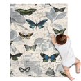 thumbnail image 1 of Butterfly Text Leaf Pattern Blanket,Comfortable Soft Flannel Throw Blanket,All Season,Warm Lightweight Blankets for Sofa Bed Couch Living Room Chair,30"x40", 1 of 4