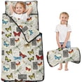 thumbnail image 1 of Butterfly Text Pattern Teens Toddler Nap Mat with Pillow, Sleeping Mat Bag for Preschool Daycare 50"x20", 1 of 6