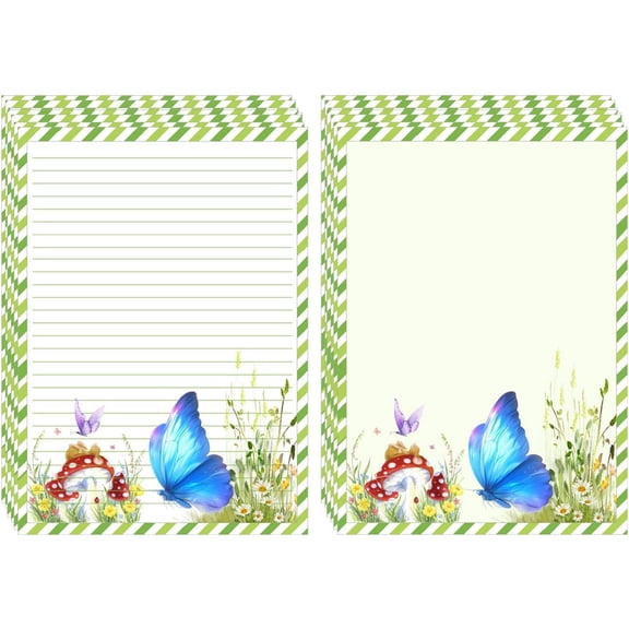 Butterfly Theme Stationery Paper, 8.5 x 11 Inch, 50 Sheets, 50 Count