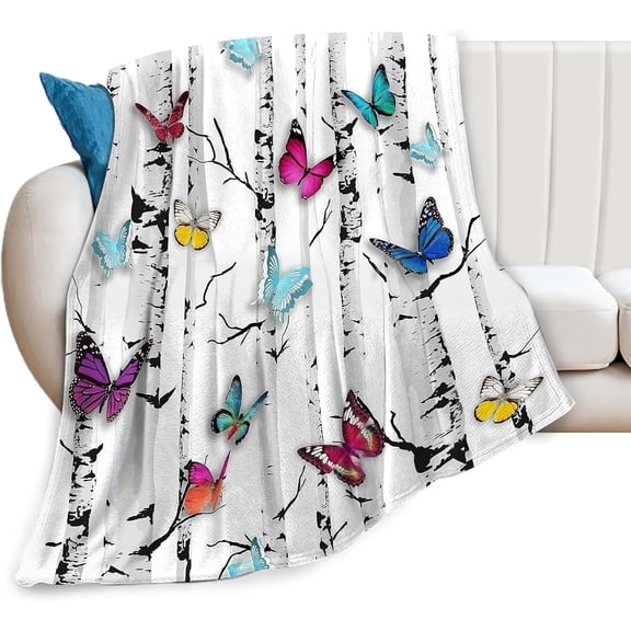 Butterfly Throw Blanket Butterfly Blanket Gifts for Boys Girls Kids Adults Women Soft Cozy Warm Plush Fleece All Season Lightweight Butterfly Blanket Decor for Couch Sofa Dorm Office 40''''X50''''