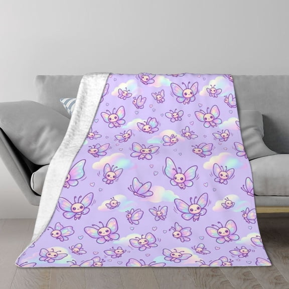 Butterfly Throw Blanket, Christmas Birthday Valentine’s Day Gift for Women, Butterfly Lovers, Cozy Blanket for Bed, Couch, Home Decor 50x40