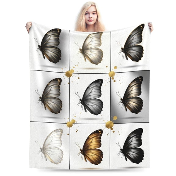Butterfly Throw Blanket, Christmas Birthday Valentine’s Day Gift for Women, Butterfly Lovers, Cozy Blanket for Bed, Couch, Home Decor 50x40