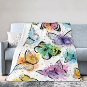 Butterfly Throw Blanket Gifts for Women, Christmas Birthday Valentines Butterfly Gifts for Butterflies Lovers Adult , Colorful Blanket Decor for Home Bed Couch 50x40