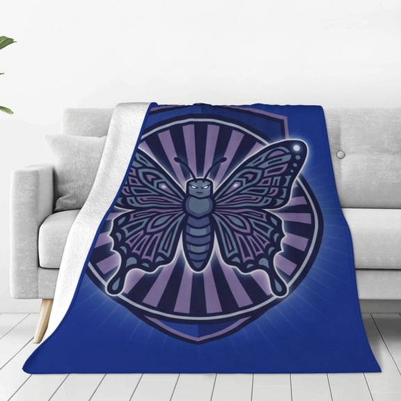 Butterfly Throw Blanket Soft Cozy Flannel Fleece, Thermal Lightweight Lounge Wrap, Versatile Adult Use Accessory for Home Office Travel 50x40