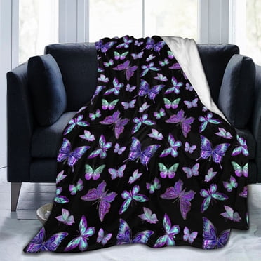 Butterfly Print Throw Blanket - Ultra Soft Microfiber Blanket 50x40 Inches