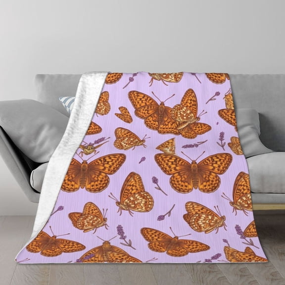 Butterfly Throw Blanket, Soft Warm Flannel Blanket, Lightweight Cozy Blanket for Bed, Couch, Travel, Gift Idea for Women & Men 50x40