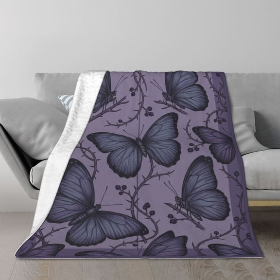 Butterfly Throw Blanket, Soft Warm Flannel Blanket, Lightweight Cozy Blanket for Bed, Couch, Travel, Gift Idea for Women & Men 50x40