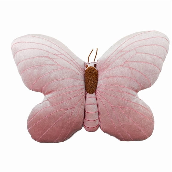 Butterfly Throw Pillow, Blush Pink Plush 1 Piece, Decorative Shaped Pillow for Living Room Couch Bedroom Sofa, Soft Stuffed Accent Pillow for Home Decor Aesthetic