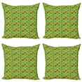 thumbnail image 1 of Butterfly Throw Pillow Cushion Case Pack of 4, Different Types of Butterflies Bugs and Insects Colorful Fauna on Green, Modern Accent Double-Sided Print, 4 Sizes, Green and Multicolor, by Ambesonne, 1 of 2