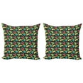 thumbnail image 1 of Ambesonne Butterfly Throw Pillow Cover 2 Pack, Colorful Silhouettes Art, 16", Multicolor, 1 of 2