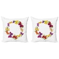 thumbnail image 1 of Ambesonne Colorful Throw Pillow Cover 2 Pack, Butterfly with Herbs, 20", Multicolor, 1 of 6