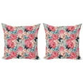 thumbnail image 1 of Ambesonne Colorful Throw Pillow Cover 2 Pack, Peony Rose Butterflies, 20", Multicolor, 1 of 6