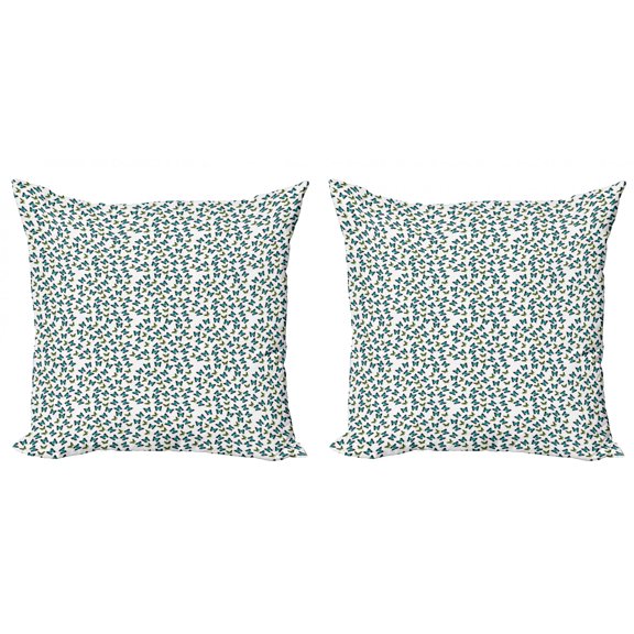 Ambesonne Butterfly Throw Pillow Cover 2 Pack, Swallowtail and Green, 24", Apple Green Turquoise