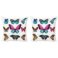 thumbnail image 1 of Ambesonne Nature Throw Pillow Cover 2 Pack, Vibrant Butterflies Set, 24", Multicolor, 1 of 5