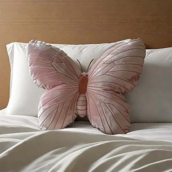 Butterfly Throw Pillows for Couch,3d Butterfly Pillow Decor,Pillow Stuffed Animal Plush Gifts for Women Decor for Room Home Garden,Cushion Plush Stuffed Pillow,Pink Butterfly Throw Pillow Cushion