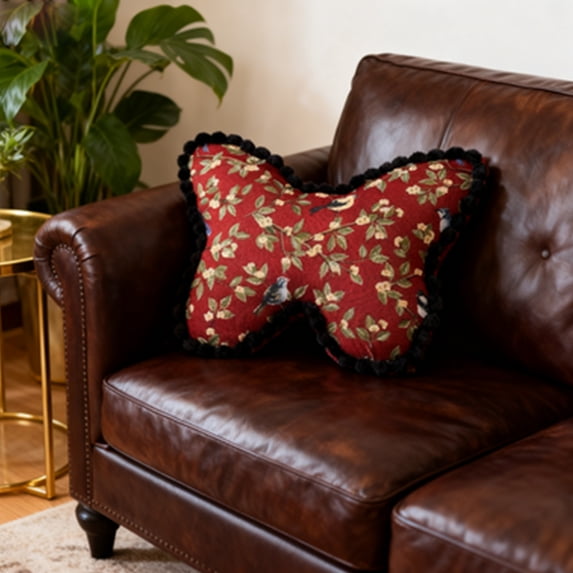 Butterfly Throw Pillows Decorative Cushion with Floral Print Soft Plush Polyester Fill Unique Shape Accent Pillow for Living Room Bedroom Sofa Chair Home Decor