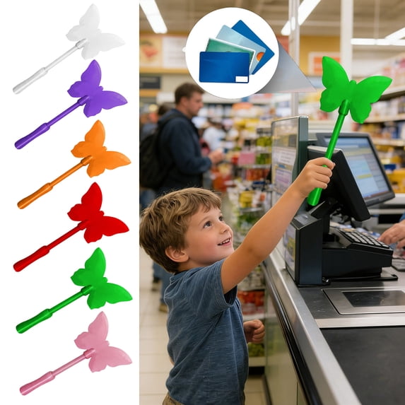 Butterfly Touch Contactless Payment Wand - Credit Card Star Wand for Fast Secure Transactions, Portable Lightweight Payment Accessory, Durable Reusable Wand for Daily Shopping, 13in, A