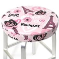 thumbnail image 1 of Butterfly Tower pink Round Bar Stool Seat Covers, Elastic Round Chair Cover Stool Seat Slipcover Bar Stool Cushions Round Pad for 12-14 inch, 1 of 5