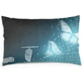 thumbnail image 1 of Butterfly Transformation Innovation Velvet Oblong Lumbar Plush Throw Pillow Cover/Shams Cushion Case - 20x26in - Decorative Invisible Zipper Design for Couch Sofa Pillowcase Only, 1 of 7