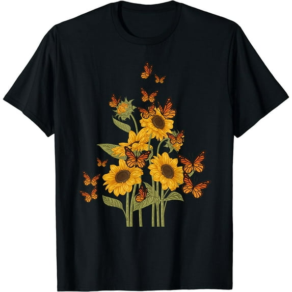 Butterfly Tree Beautiful Animal Butterflies Tree Nature T-Shirt Black 2X-Large