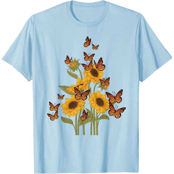 Butterfly Tree Beautiful Animal Nature Softstyle Unisex T-Shirt,Light Blue Color,Size 2XL