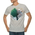 thumbnail image 1 of Butterfly Tree Graphic Design Ring Spun Combed Cotton Short Sleeve Deluxe Jersey T-Shirt - Heather Grey XL, 1 of 4