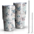 thumbnail image 1 of Butterfly Tumbler with Lid and Straw- Butterfly Gifts for Women - Purple Butterflies Cup, Skinny Tumbler, Water Bottle, Coffee Mug - Metal Thermal Insulated Tumblers 30 Oz - Butterfly Decor, Stuff, 1 of 7