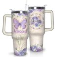 thumbnail image 1 of Butterfly Tumbler with Lid and Straw, Stainless Steel 40oz Tumbler with Handle, Butterfly Travel Coffee Mug Water Bottle, Butterfly Gifts Cups for Women and Girls, 1 of 6