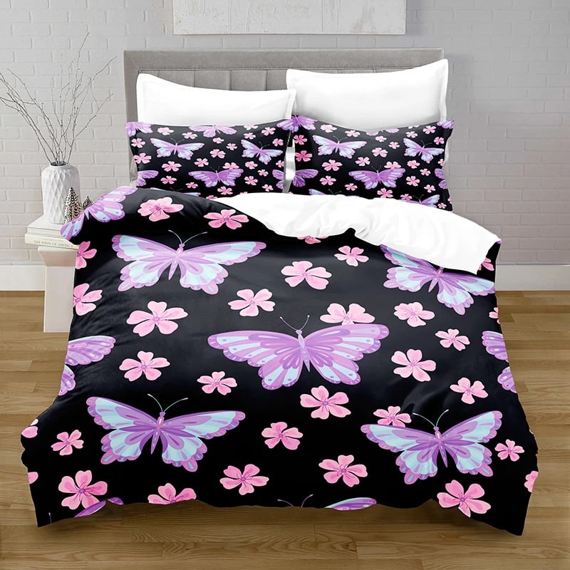 Butterfly Twin Bedding Set for Girls Teens Butterflies Bedspread Duvet
