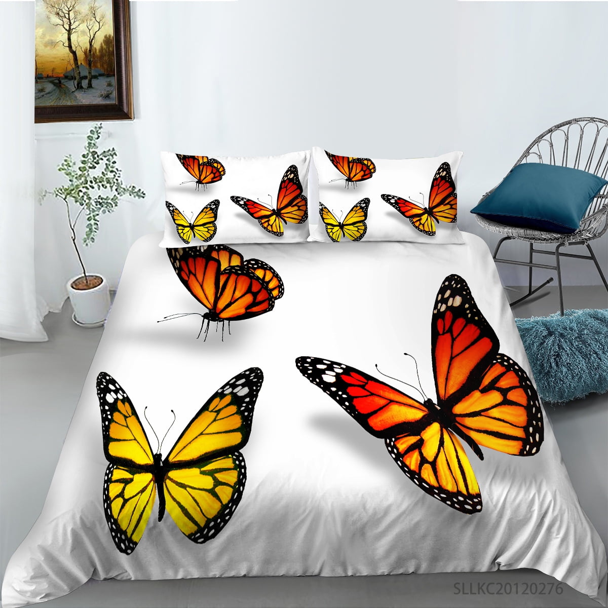 Butterfly Twin Bedding Set for Girls Teens Butterflies Bedspread Duvet