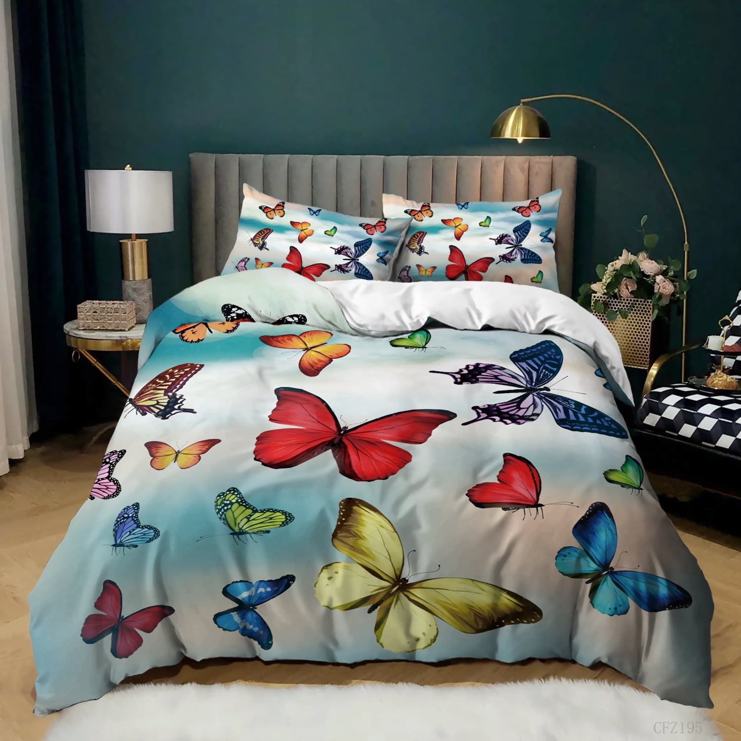 Butterfly Twin Bedding Set for Girls Teens Butterflies Bedspread Duvet