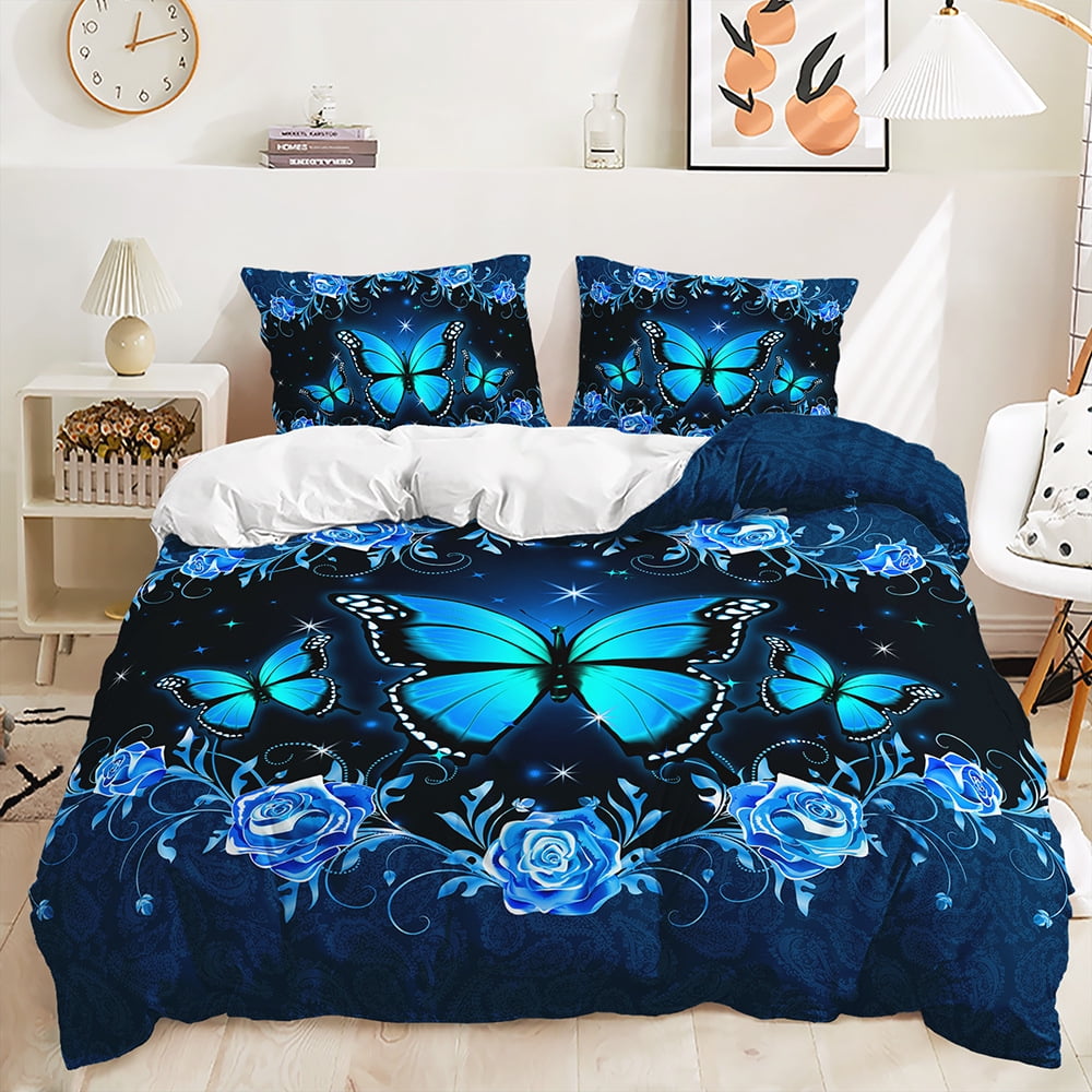 Butterfly Twin Bedding Set for Girls Teens Butterflies Bedspread Duvet