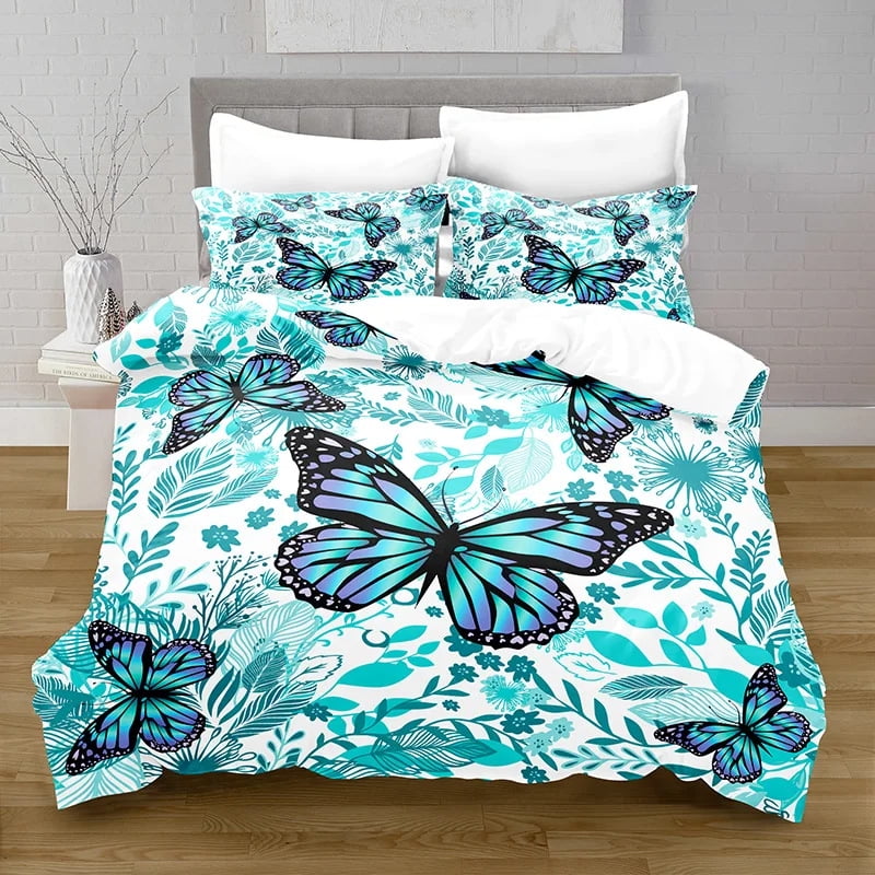 Butterfly Twin Bedding Set for Girls Teens Butterflies Bedspread Duvet