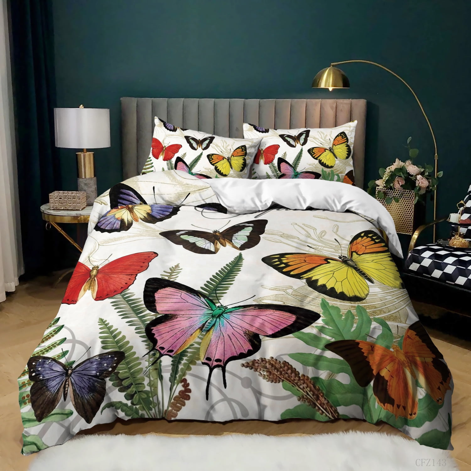 Butterfly Twin Bedding Set for Girls Teens Butterflies Bedspread Duvet