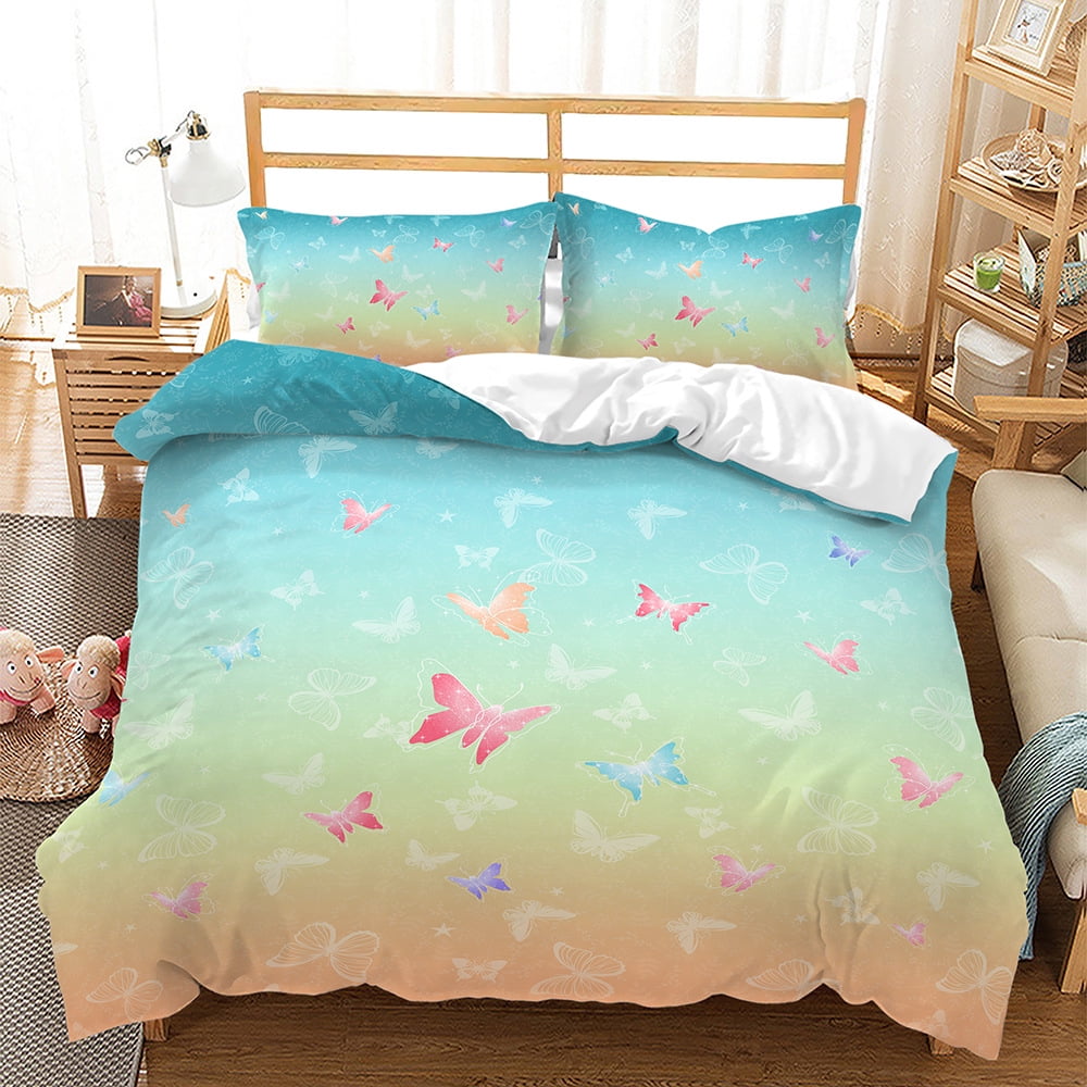 Butterfly Twin Bedding Set for Girls Teens Butterflies Bedspread Duvet