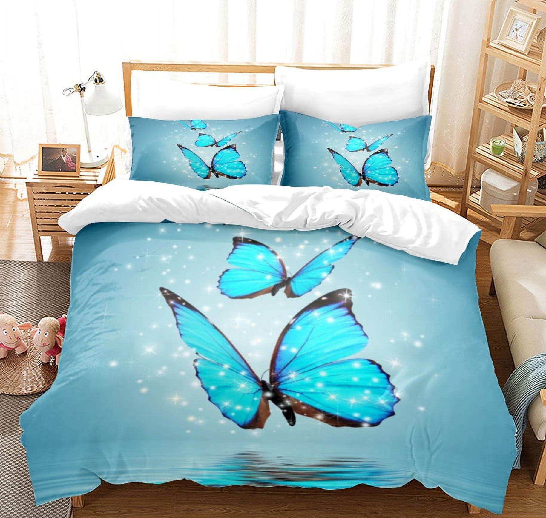 Butterfly Twin Bedding Set for Girls Teens Butterflies Bedspread Duvet