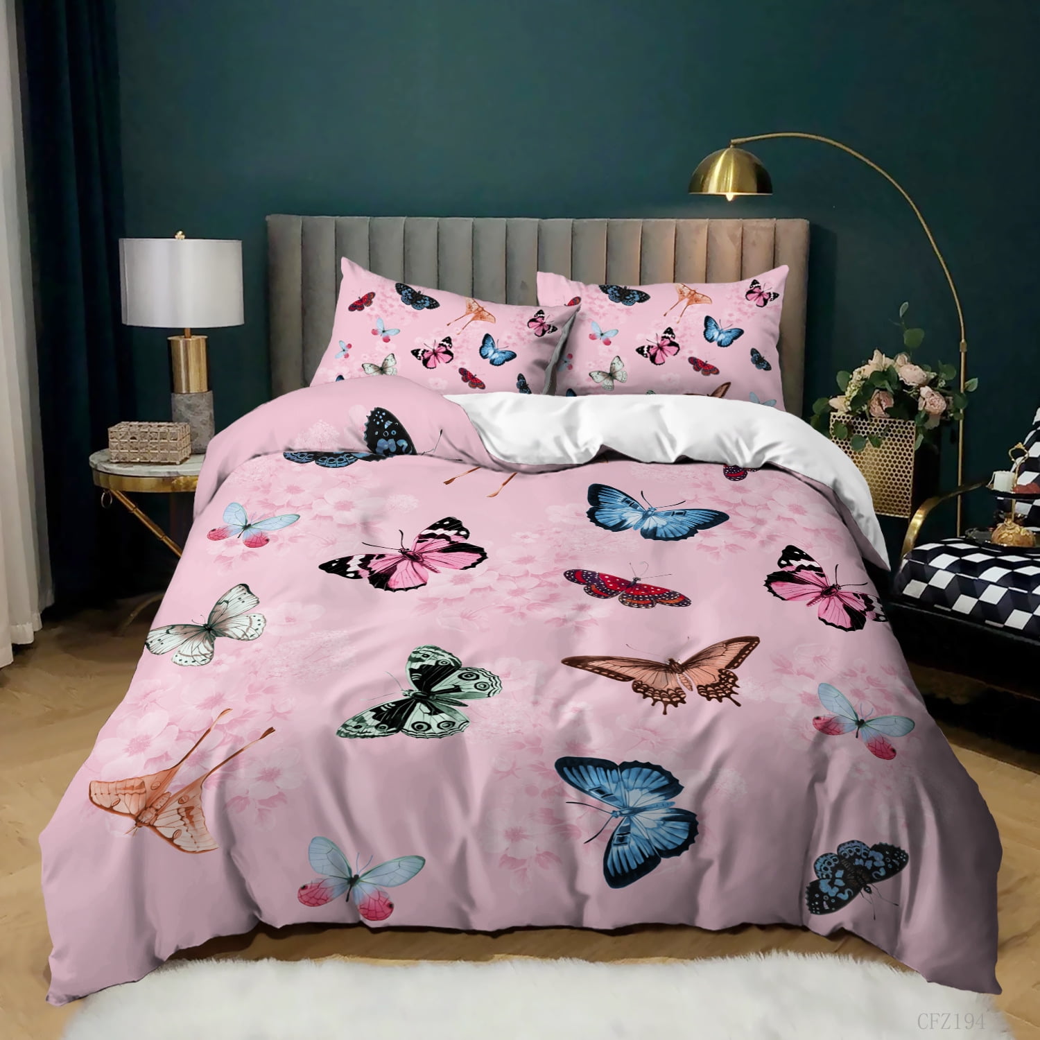 Butterfly Twin Bedding Set for Girls Teens Butterflies Bedspread Duvet